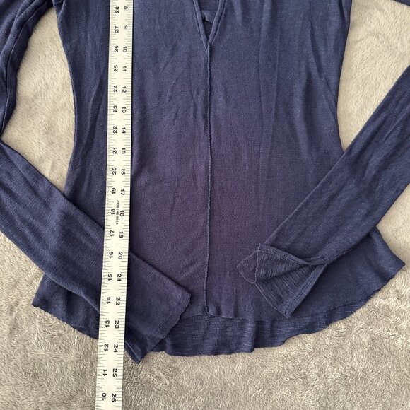 NWT Intimately Free People Long Sleeve Tee Shirt SMALL Navy Blue - Picture 4 of 7